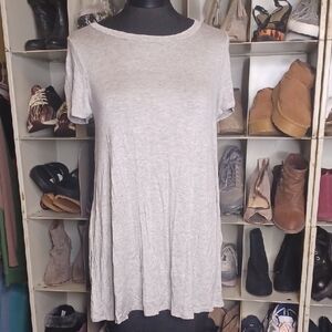 Acemi Light Gray Short Sleeve Women's Top